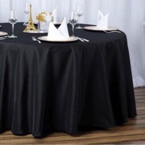 12-132” Premium Black Round Tablecloth